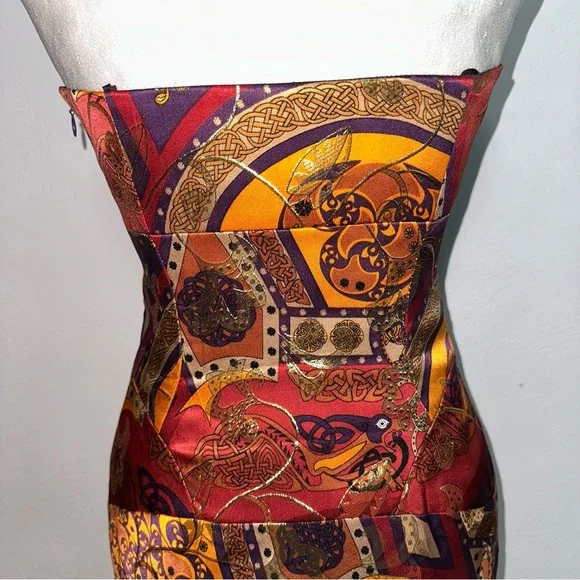 Y2K Nicole Miller Collection Silk Blend Strapless Dress - Picture 6 of 11